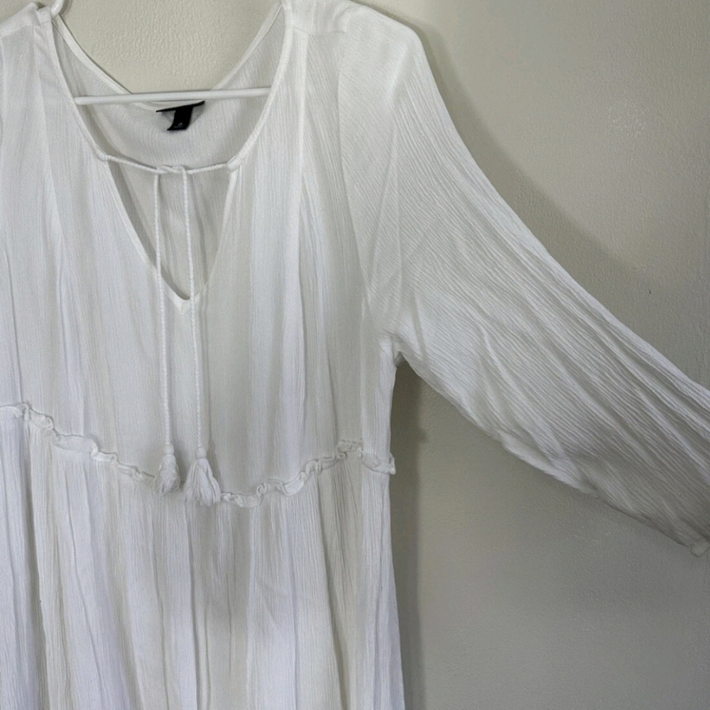 NWT Torrid White Boho Tassel V-Neck Beach Cover Up  Size 2